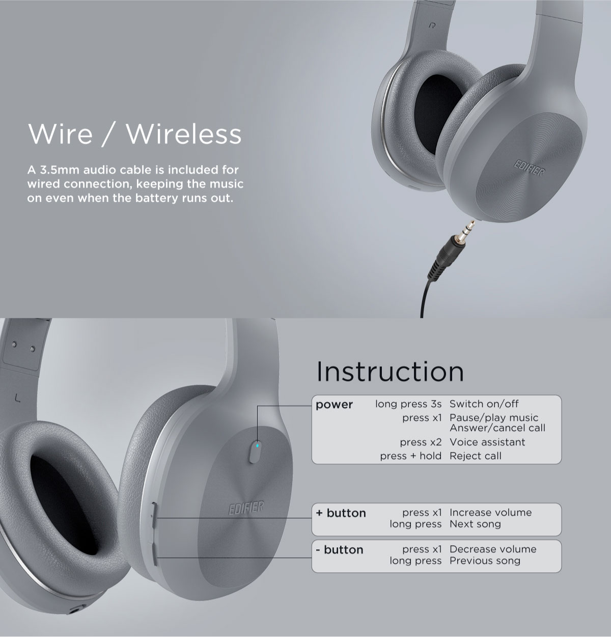 Edifier W600BT Bluetooth Headphone