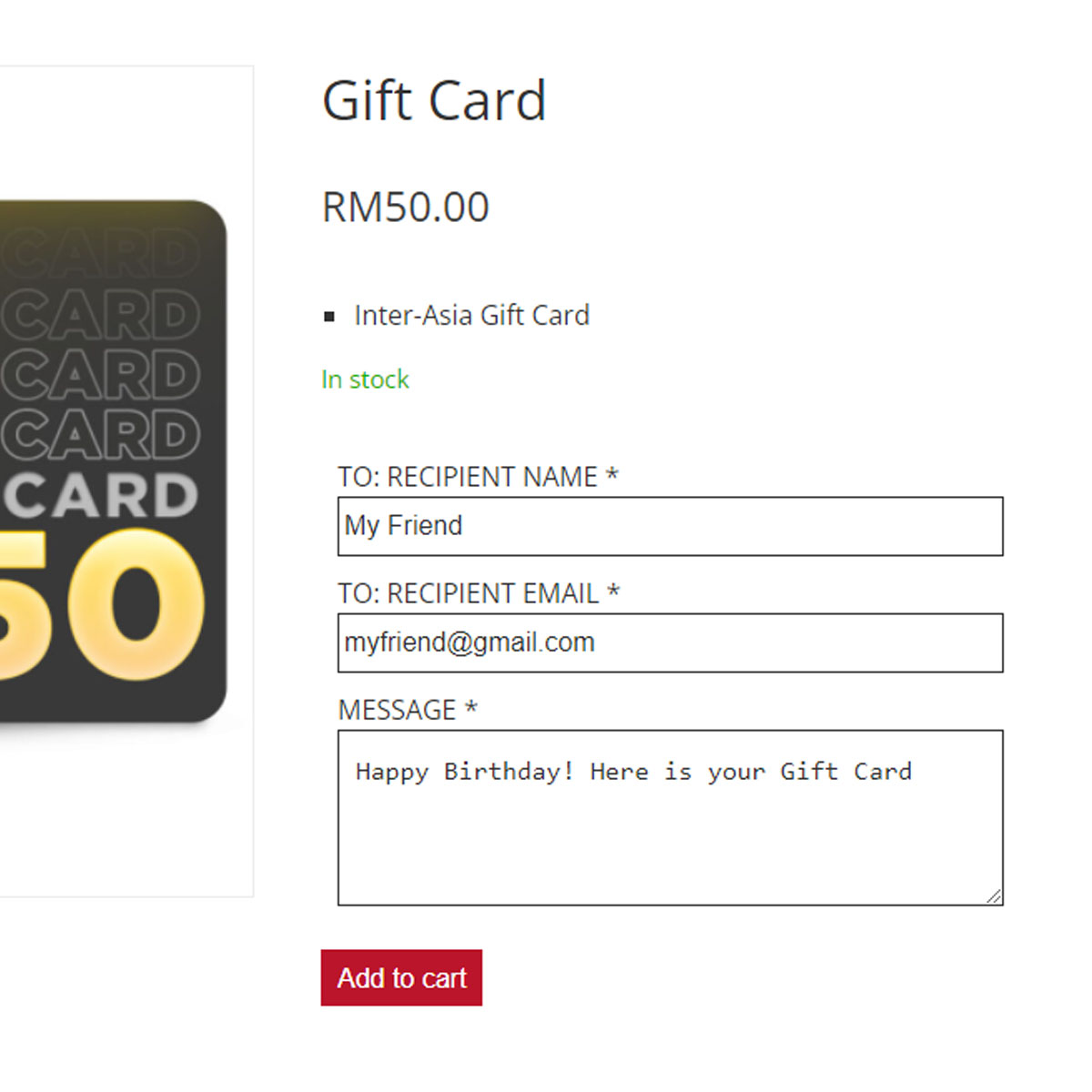 Inter-Asia Gift Card